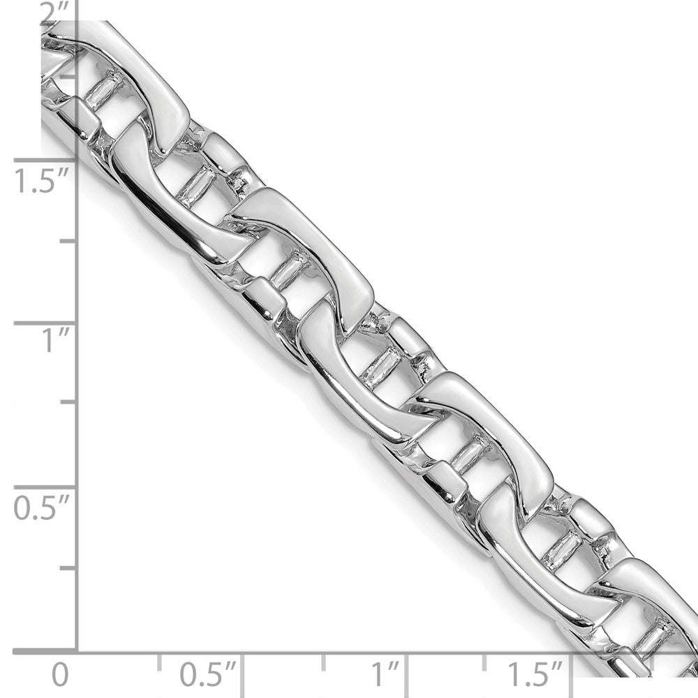 14K White Gold 24 inch 8.5mm Hand Polished Fancy Link with Fancy Lobster Clasp Chain