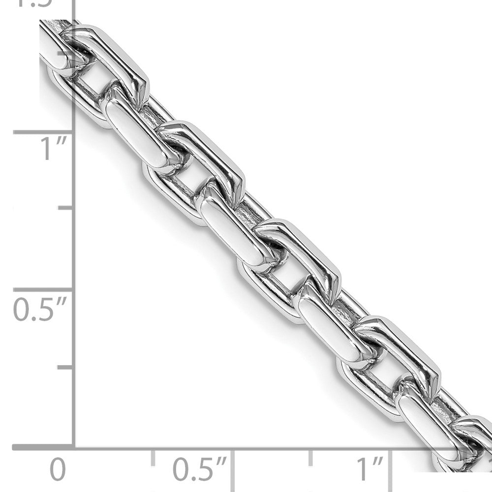 14K White Gold 20 inch 5.4mm Hand Polished Fancy Link with Lobster Clasp Chain