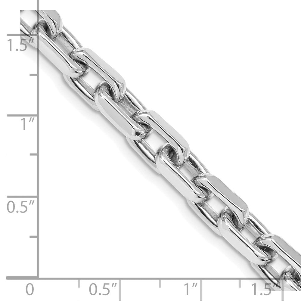 14K White Gold 22 inch 7mm Hand Polished Fancy Link with Lobster Clasp Chain