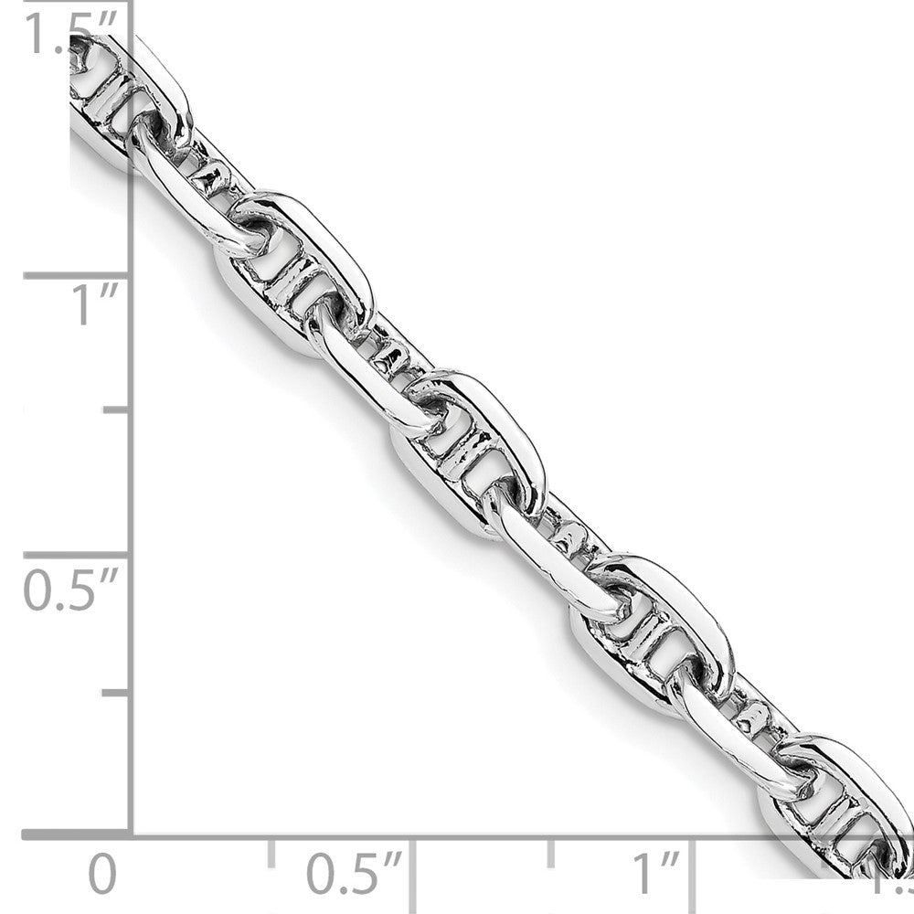 14K White Gold 22 inch 5.1mm Hand Polished Fancy Link with Lobster Clasp Chain