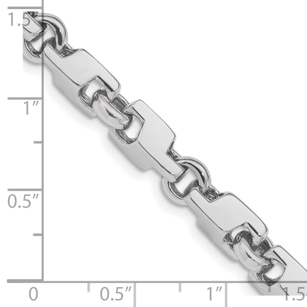 14K White Gold 22 inch 6.6mm Hand Polished Fancy Link with Fancy Lobster Clasp Chain
