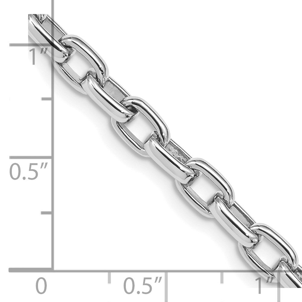 14K White Gold 22 inch 5mm Hand Polished Fancy Link with Lobster Clasp Chain