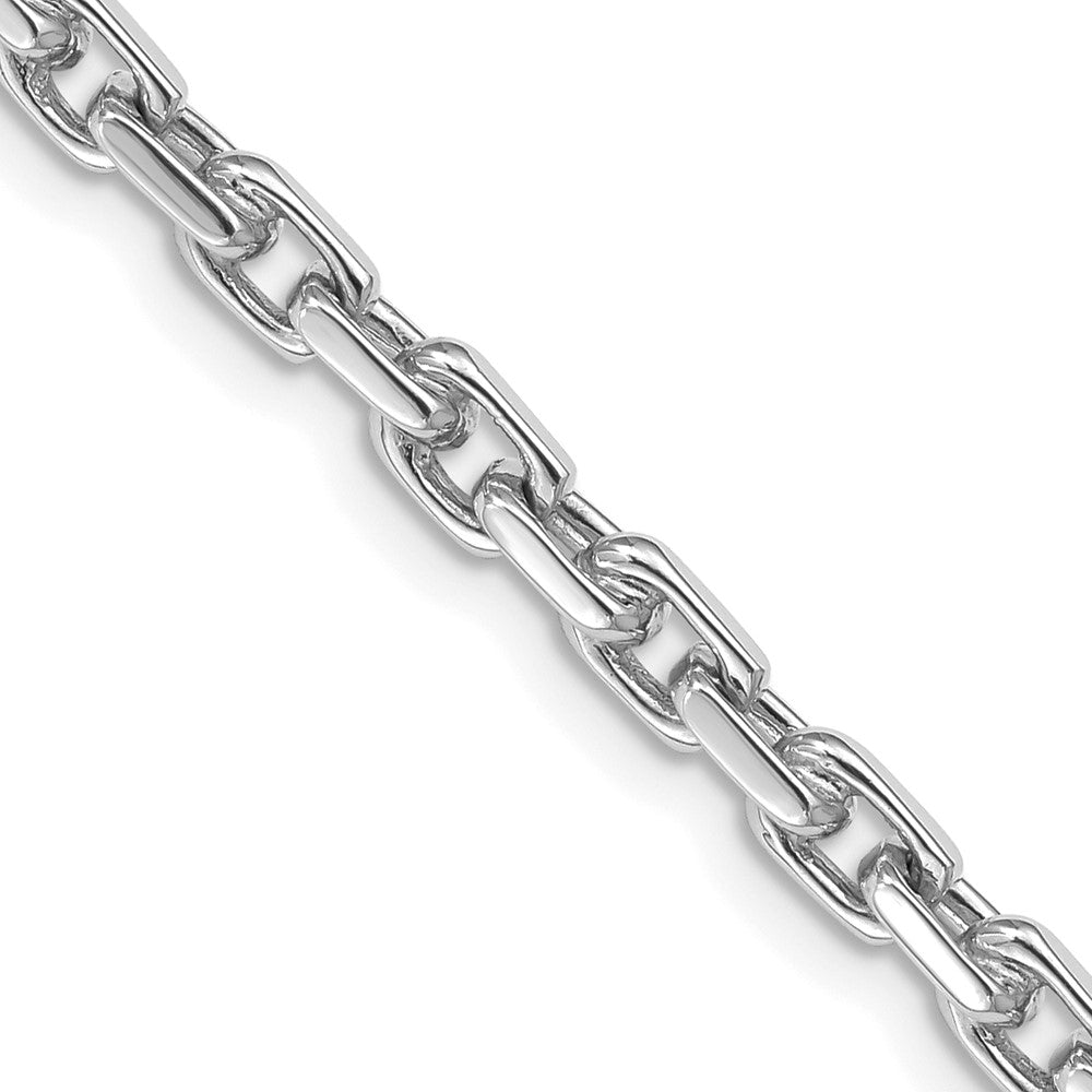 14K White Gold 18 inch 4.2mm Hand Polished Fancy Link with Lobster Clasp Chain