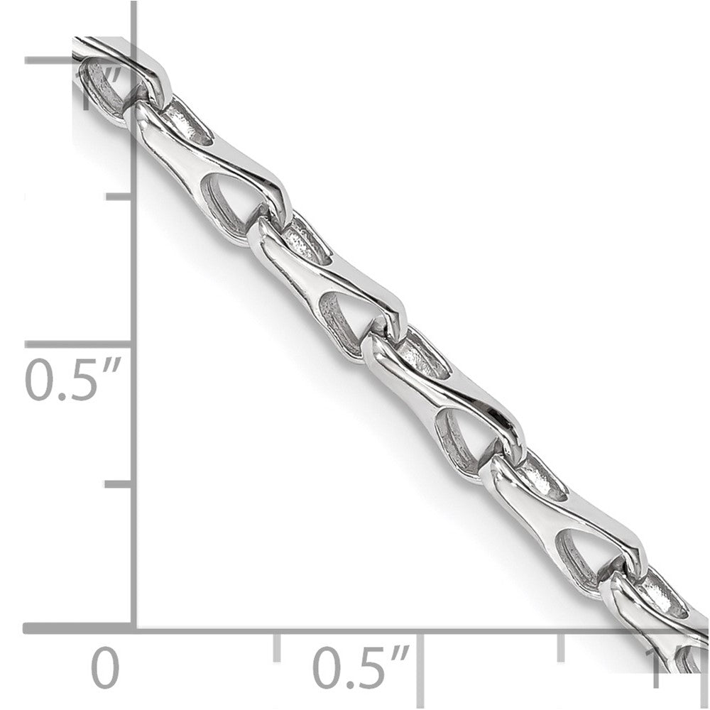 14K White Gold 20 inch 3.5mm Hand Polished Fancy Link with Lobster Clasp Chain