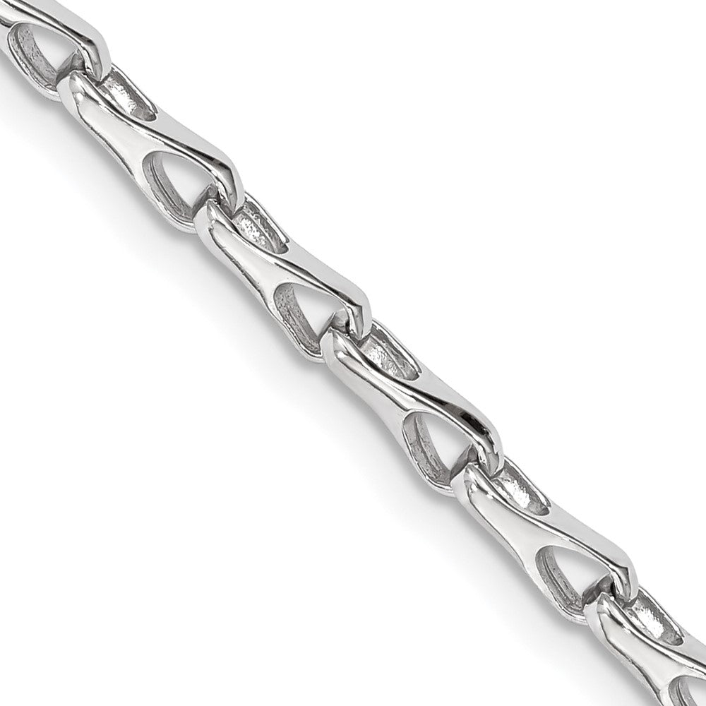 14K White Gold 18 inch 3.5mm Hand Polished Fancy Link with Lobster Clasp Chain