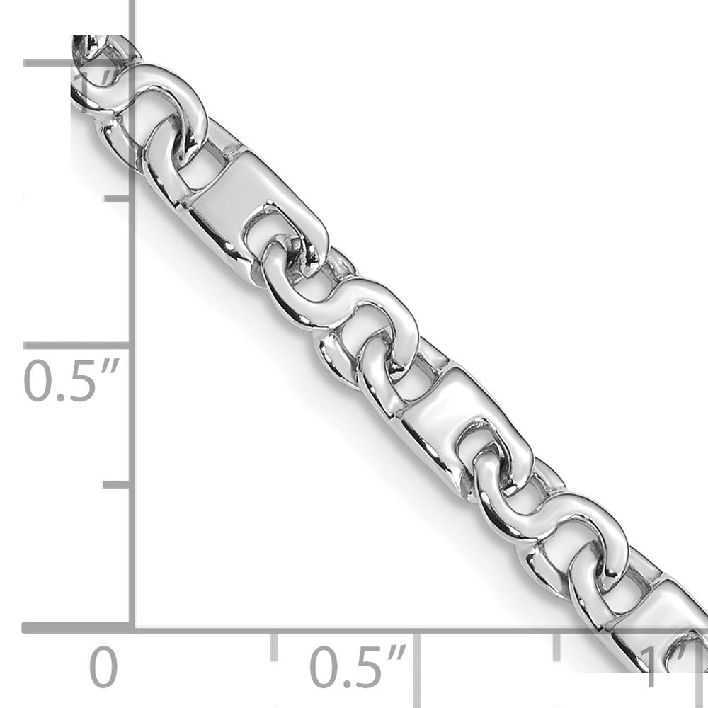 14K White Gold 24 inch 4.4mm Hand Polished Fancy Link with Fancy Lobster Clasp Chain