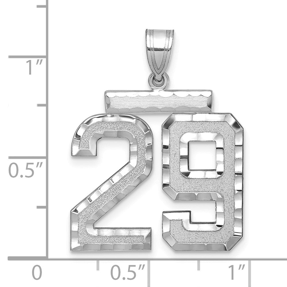 14kw Large Brushed Diamond-cut Number 29 Charm