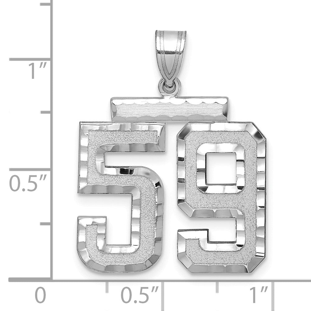 14kw Large Brushed Diamond-cut Number 59 Charm