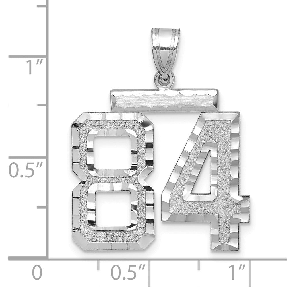 14kw Large Brushed Diamond-cut Number 84 Charm