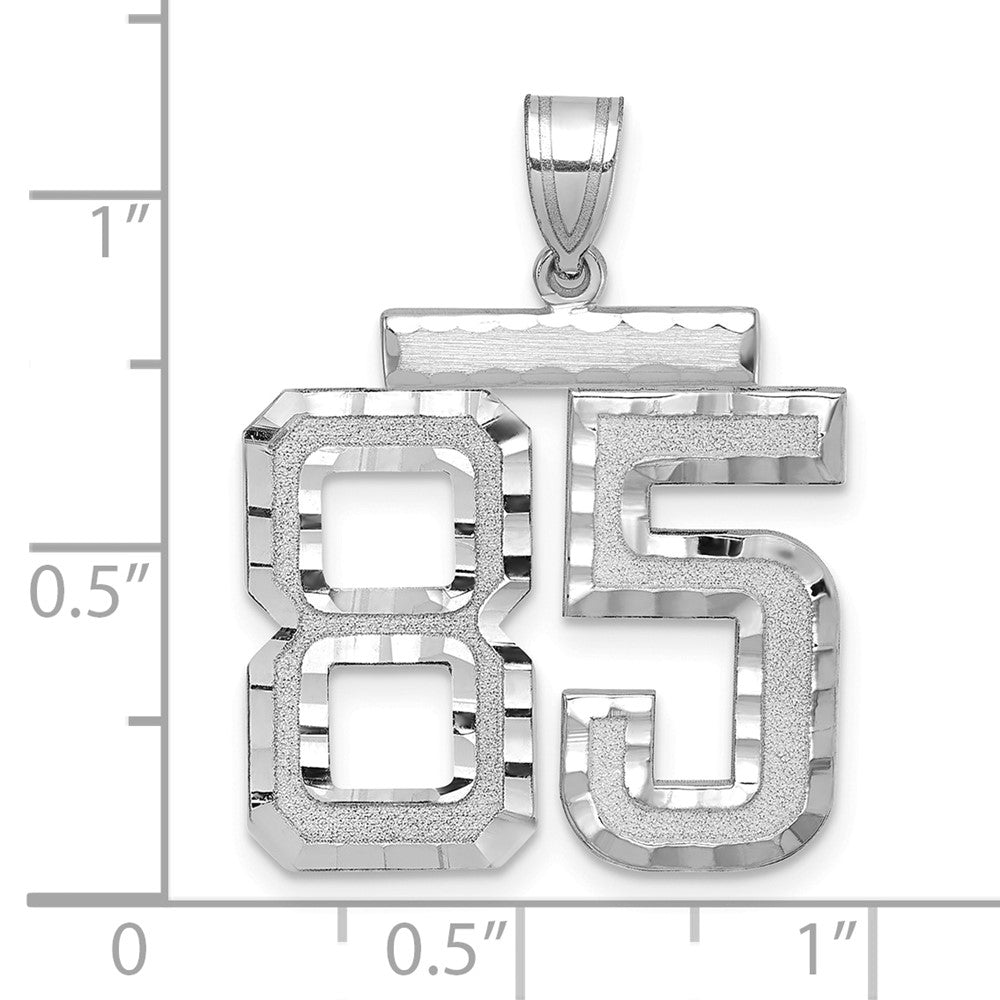 14kw Large Brushed Diamond-cut Number 85 Charm