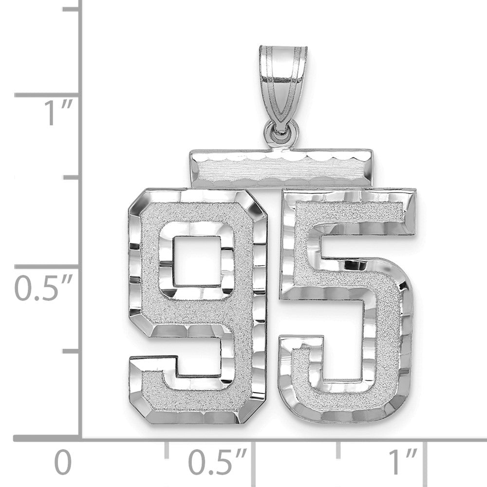 14kw Large Brushed Diamond-cut Number 95 Charm