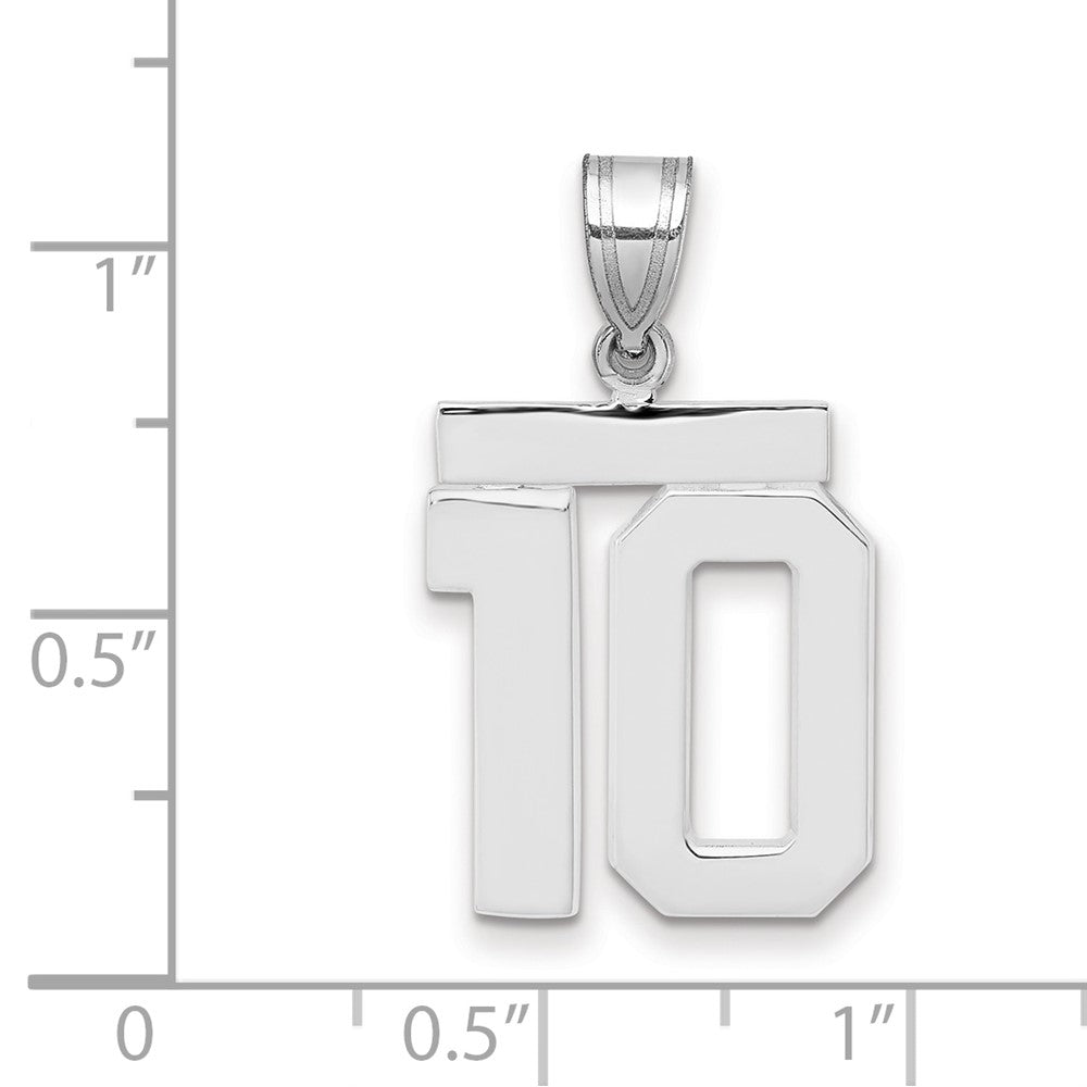 14kw Medium Polished Number 10 Charm