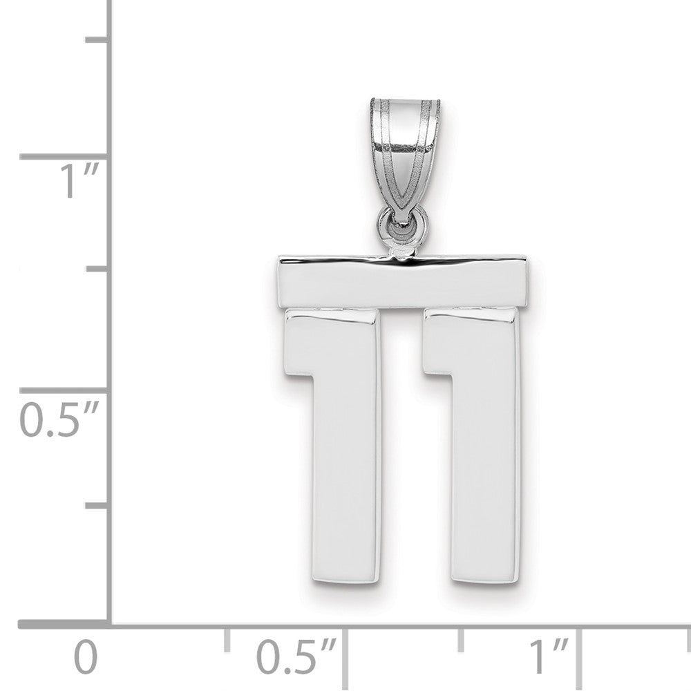 14kw Medium Polished Number 11 Charm