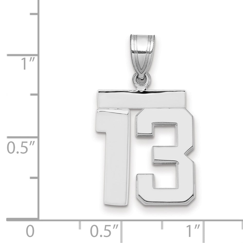14kw Medium Polished Number 13 Charm