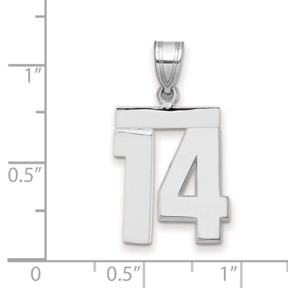 14kw Medium Polished Number 14 Charm