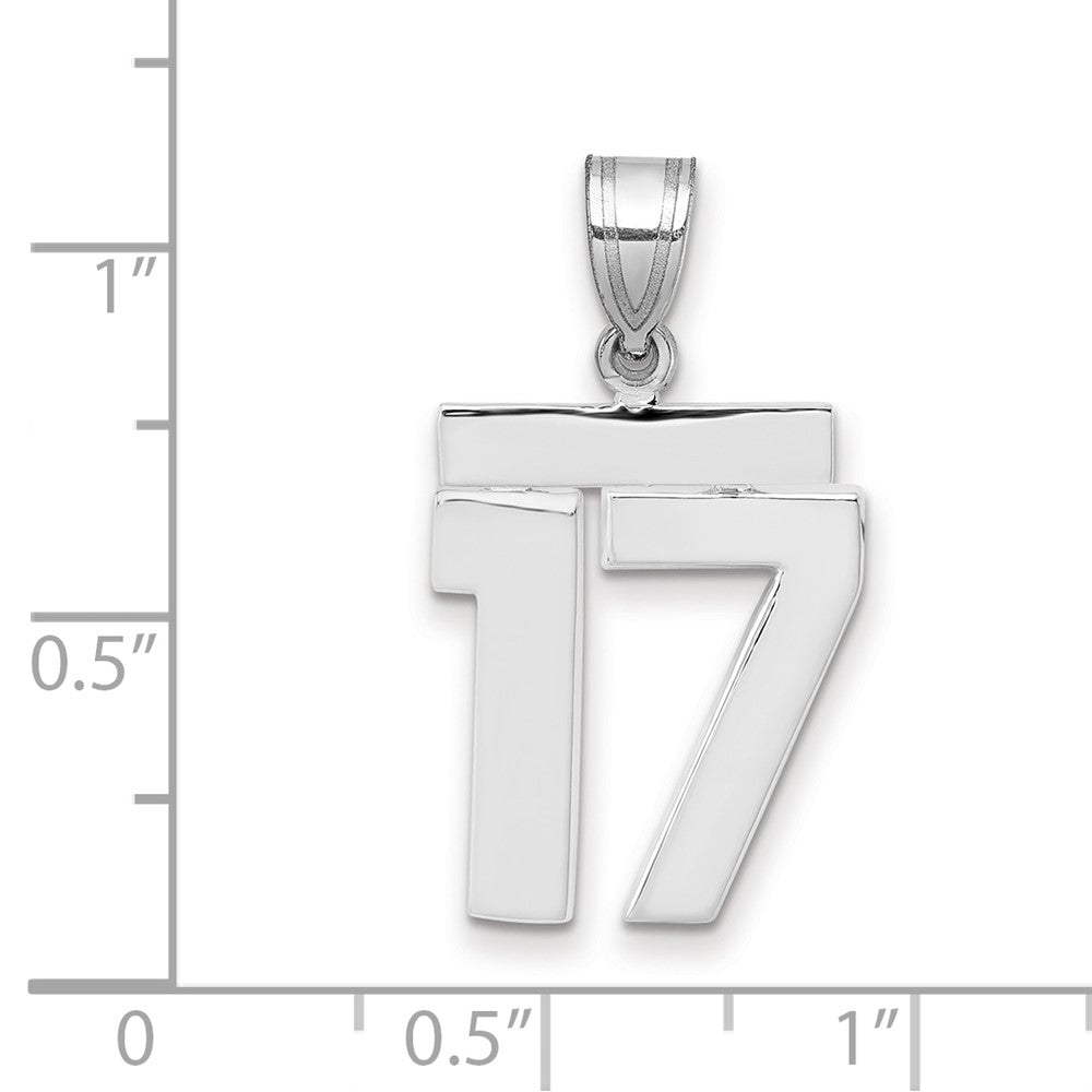 14kw Medium Polished Number 17 Charm
