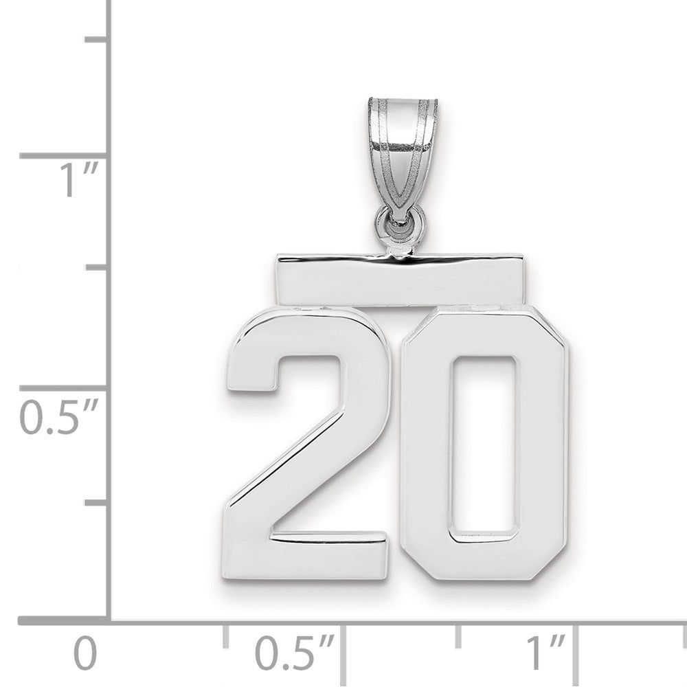 14kw Medium Polished Number 20 Charm