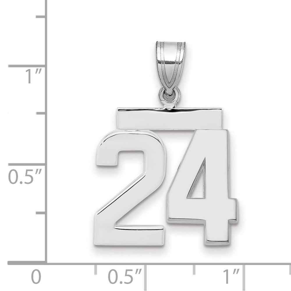 14kw Medium Polished Number 24 Charm