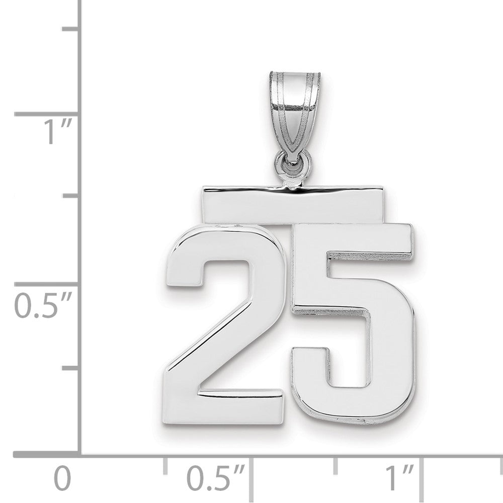 14kw Medium Polished Number 25 Charm