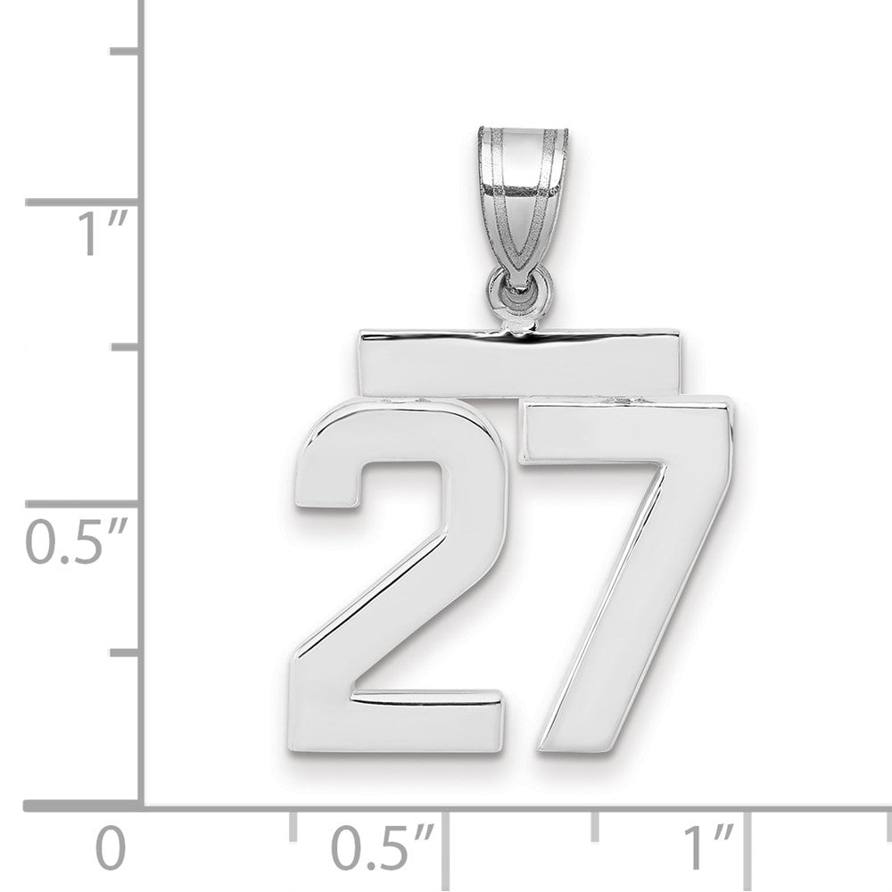14kw Medium Polished Number 27 Charm