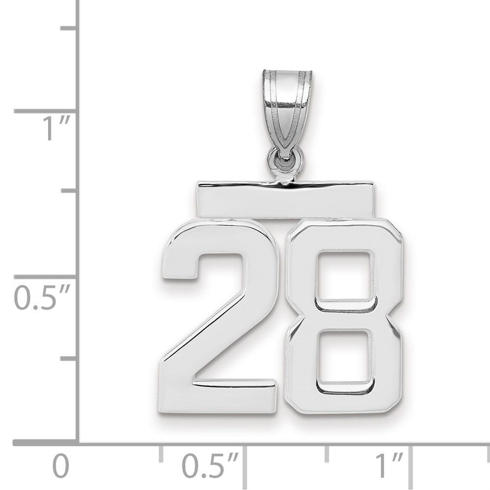 14kw Medium Polished Number 28 Charm