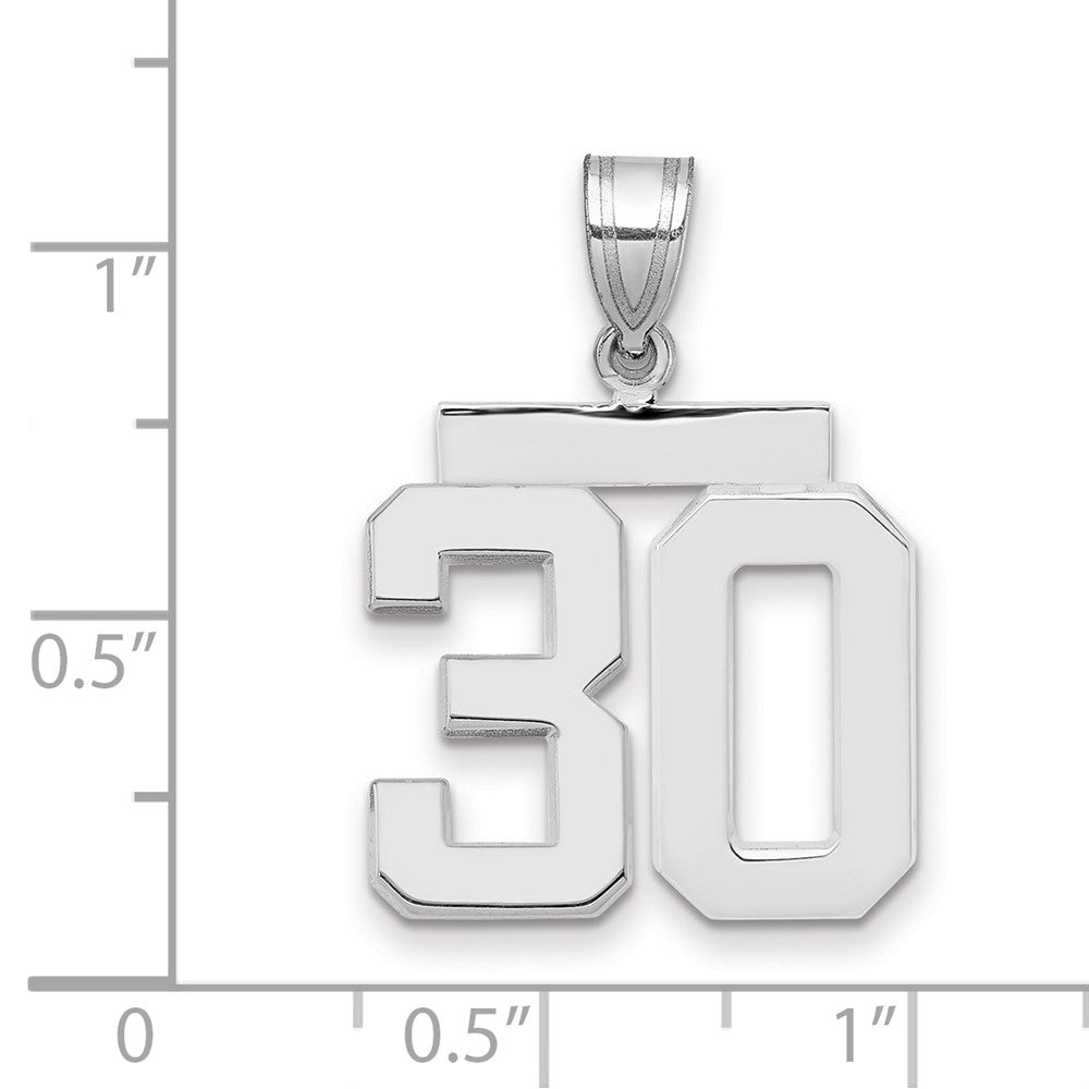 14kw Medium Polished Number 30 Charm