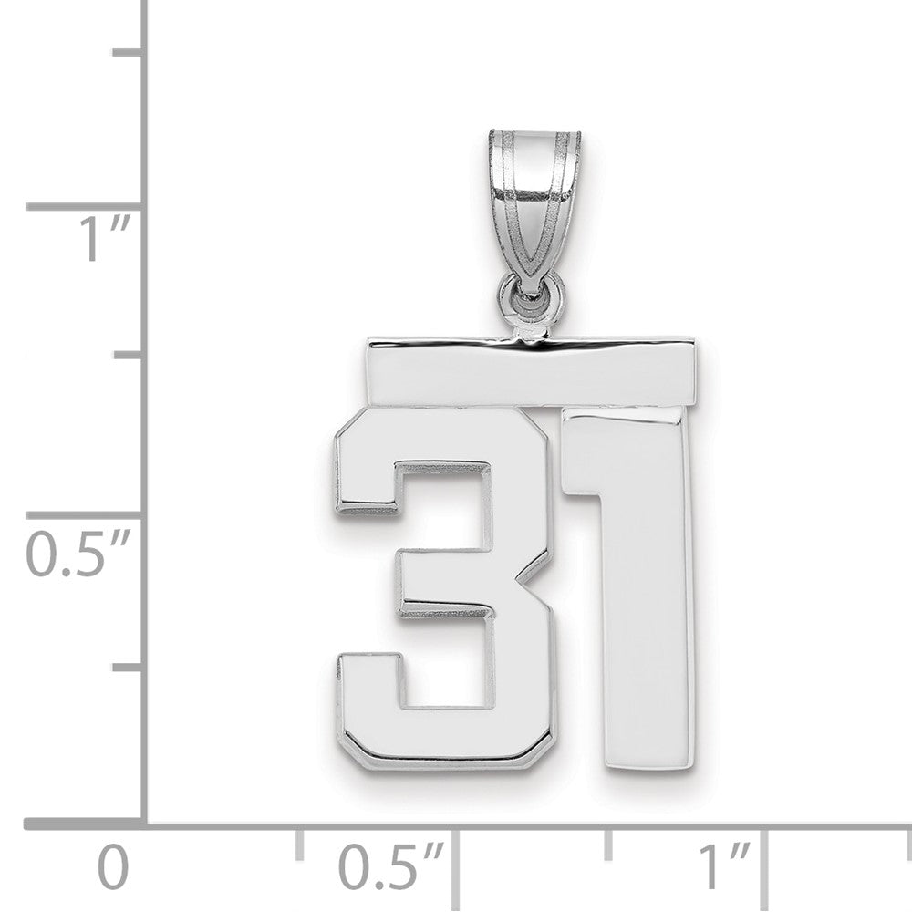 14kw Medium Polished Number 31 Charm