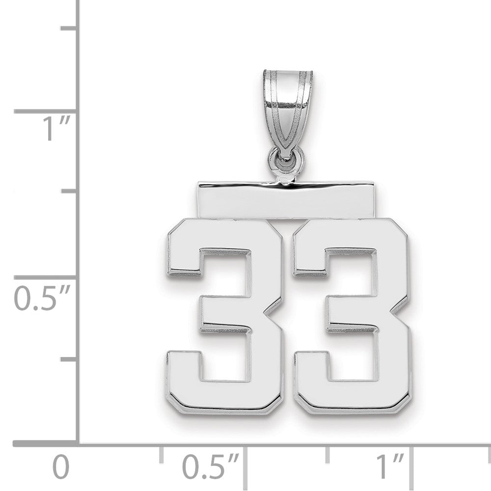 14kw Medium Polished Number 33 Charm