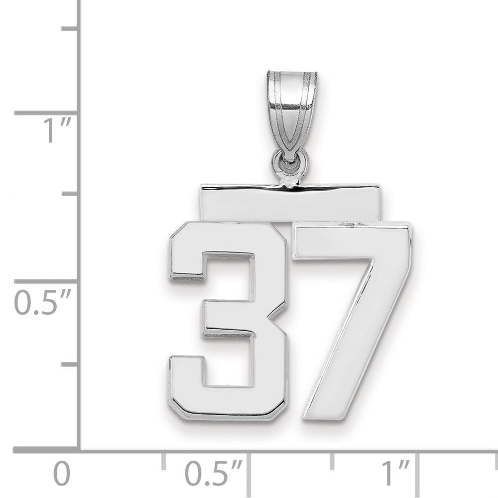 14kw Medium Polished Number 37 Charm