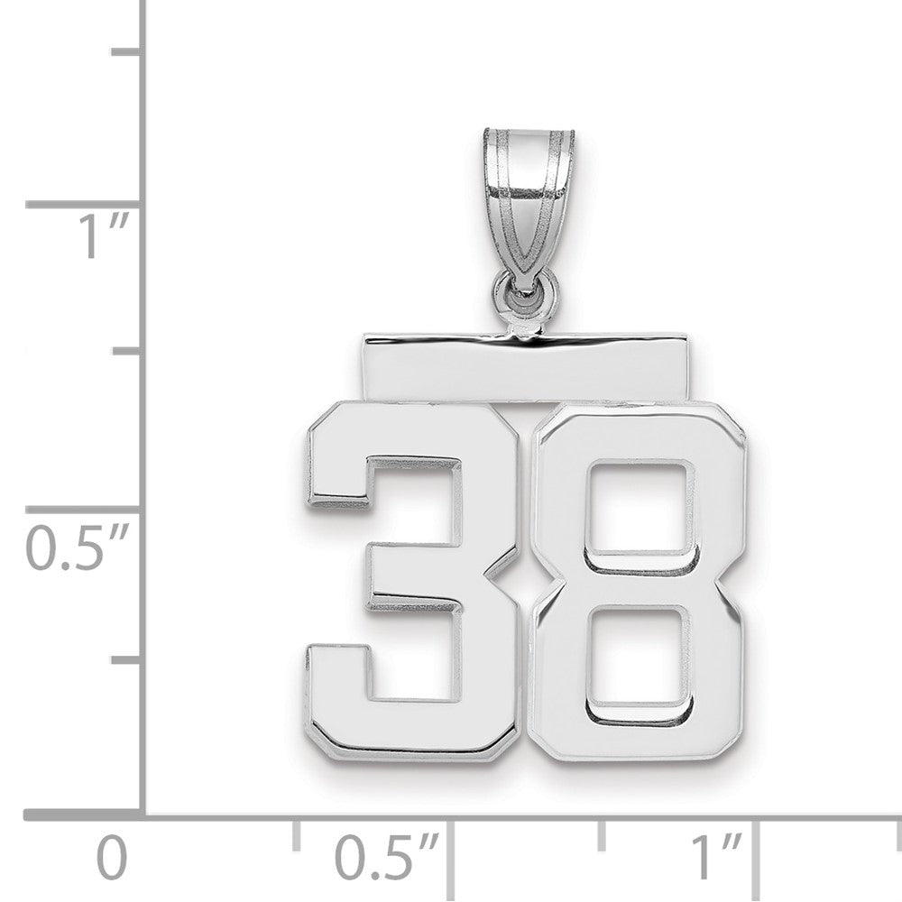 14kw Medium Polished Number 38 Charm