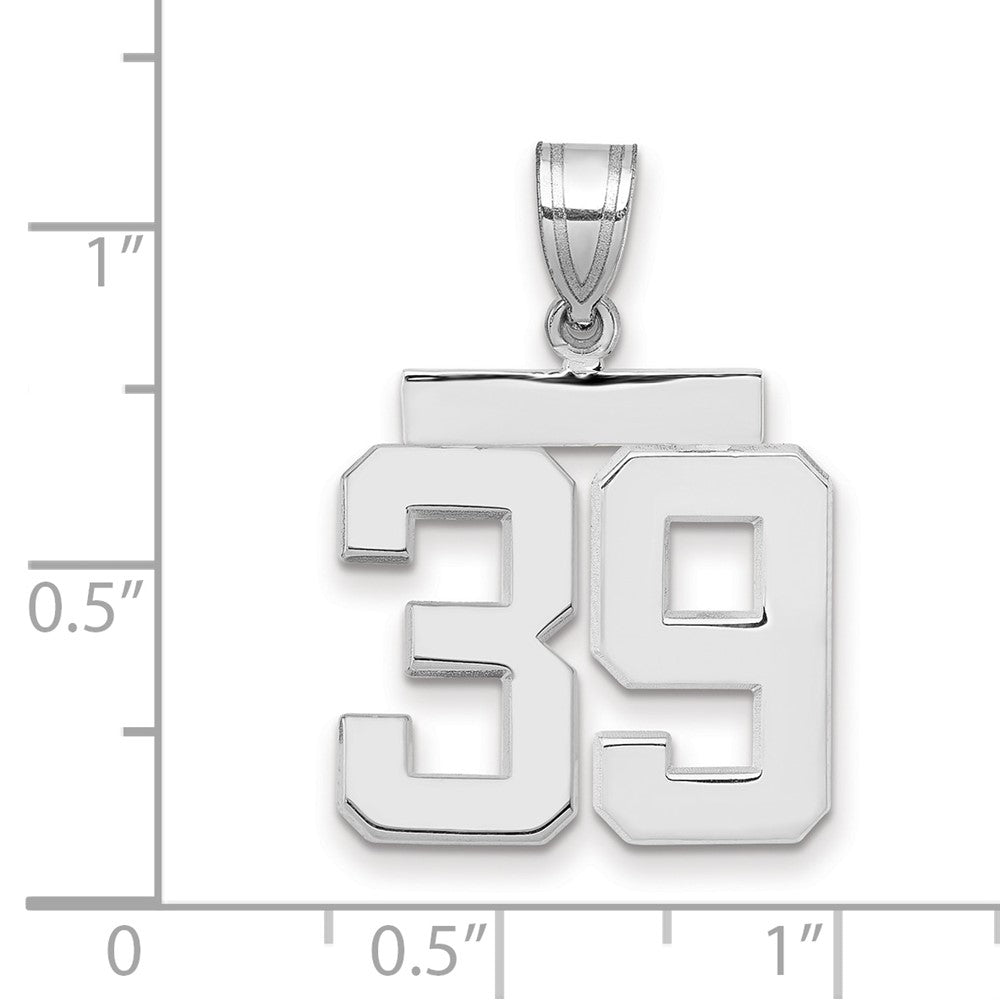 14kw Medium Polished Number 39 Charm
