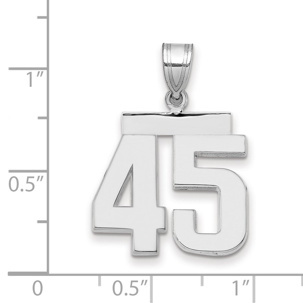 14kw Medium Polished Number 45 Charm