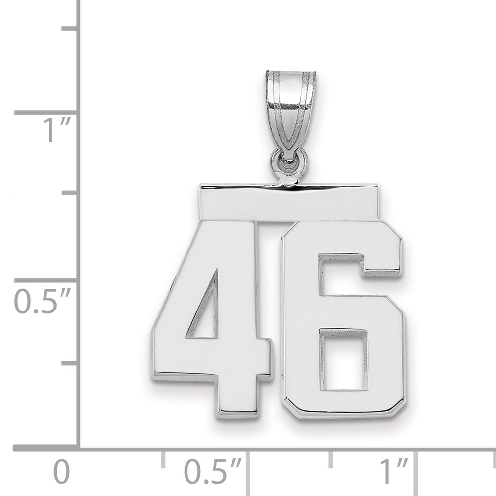 14kw Medium Polished Number 46 Charm