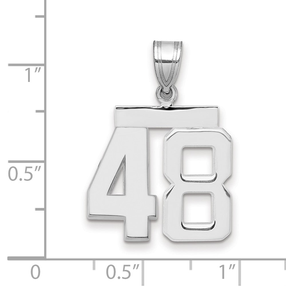14kw Medium Polished Number 48 Charm