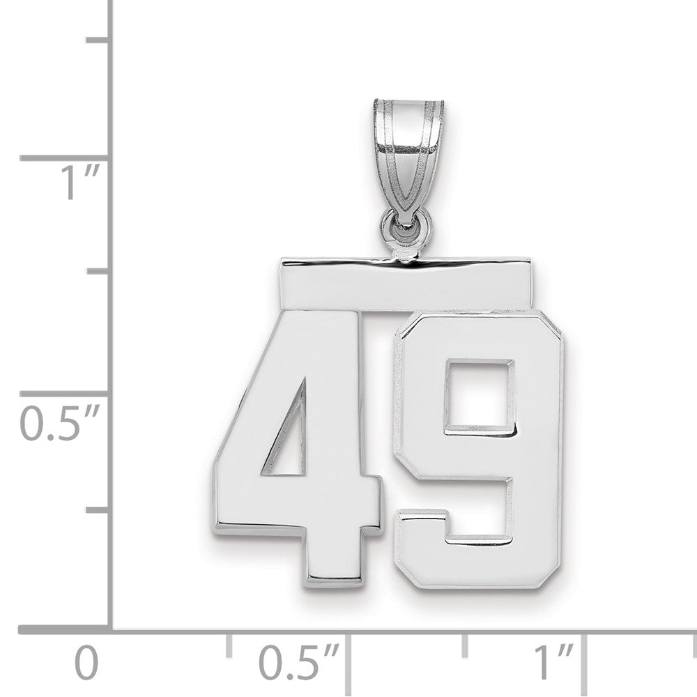 14kw Medium Polished Number 49 Charm
