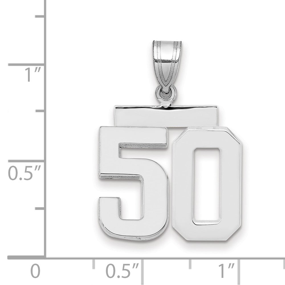 14kw Medium Polished Number 50 Charm
