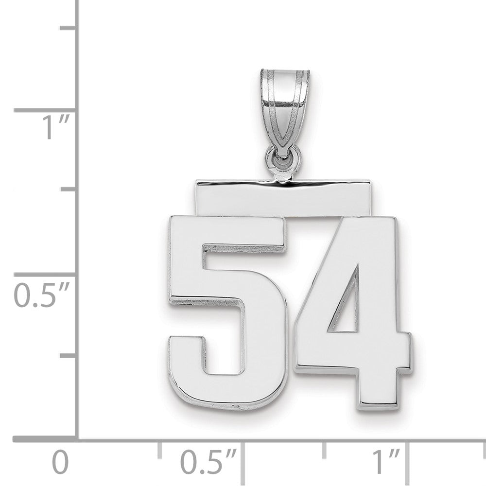 14kw Medium Polished Number 54 Charm