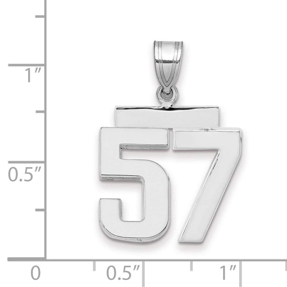14kw Medium Polished Number 57 Charm