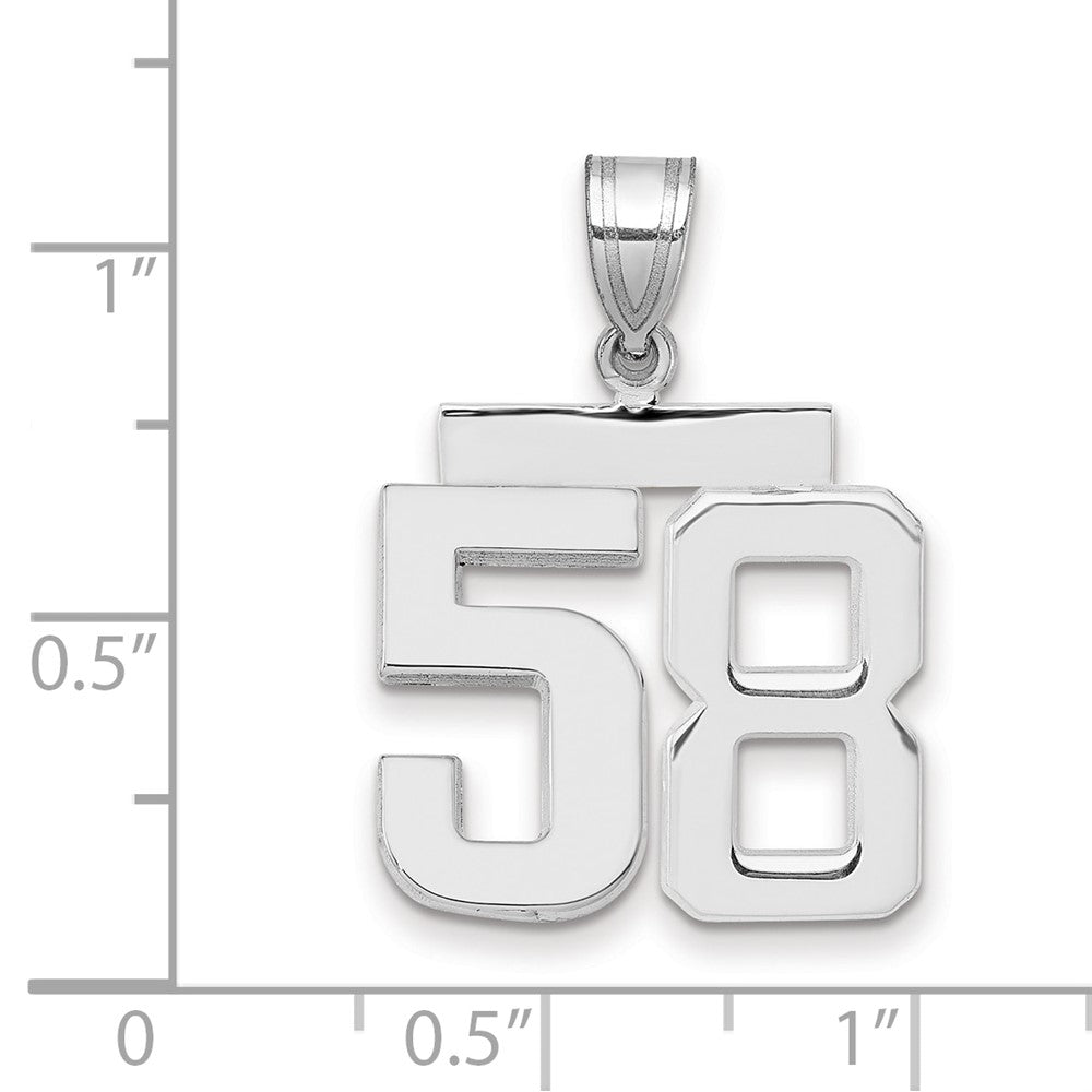14kw Medium Polished Number 58 Charm