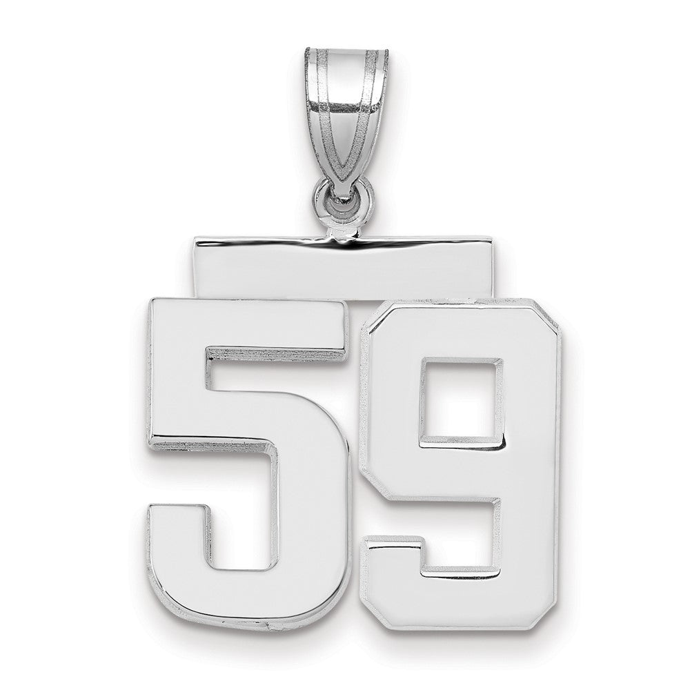 14k White Gold Medium Polished Number 59 Charm