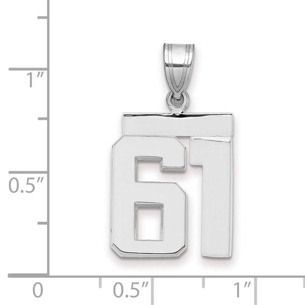 14kw Medium Polished Number 61 Charm
