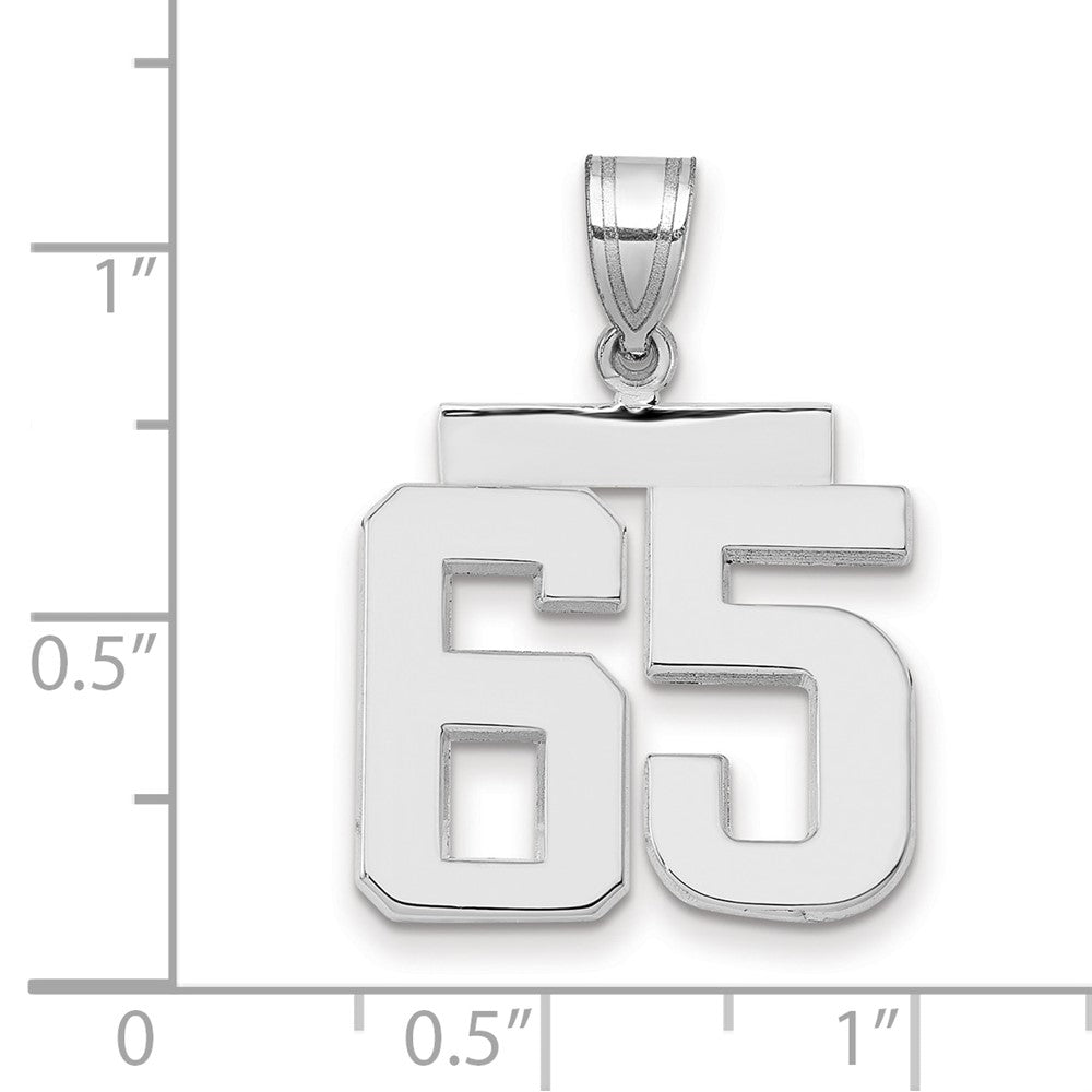 14kw Medium Polished Number 65 Charm