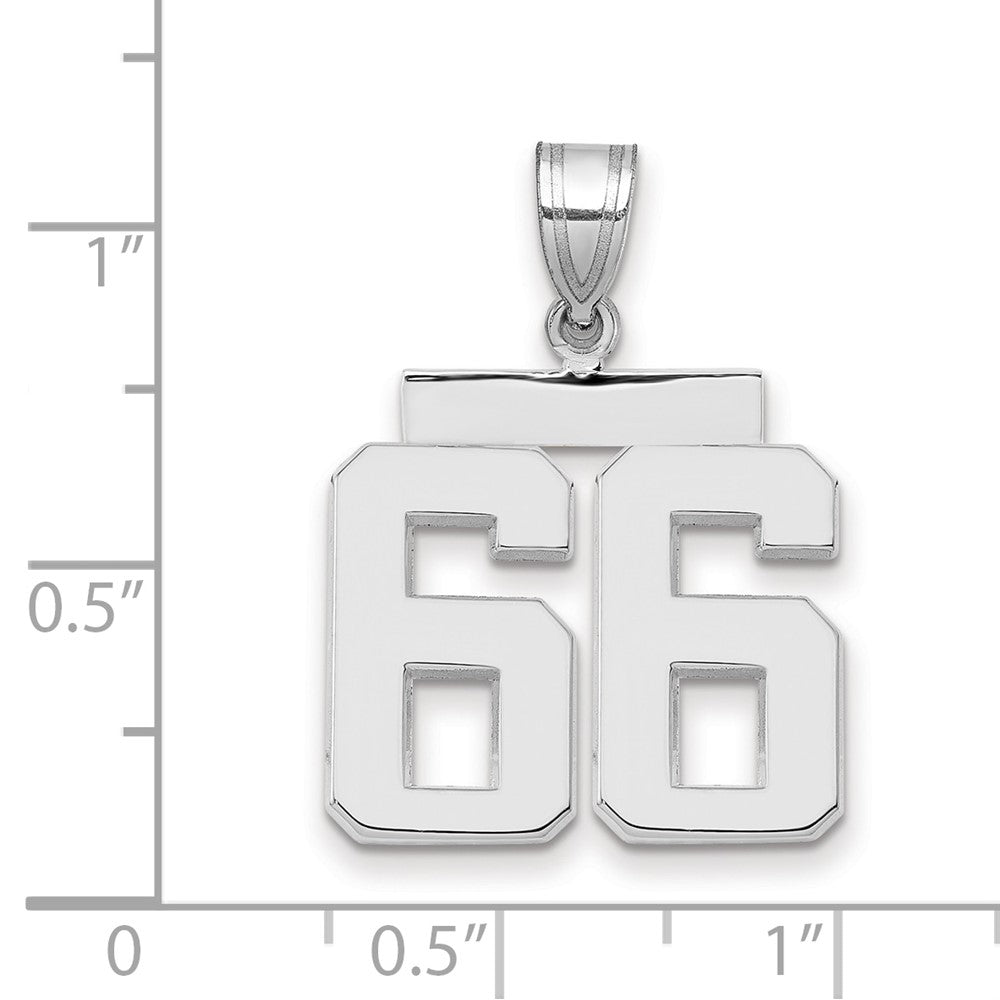 14kw Medium Polished Number 66 Charm