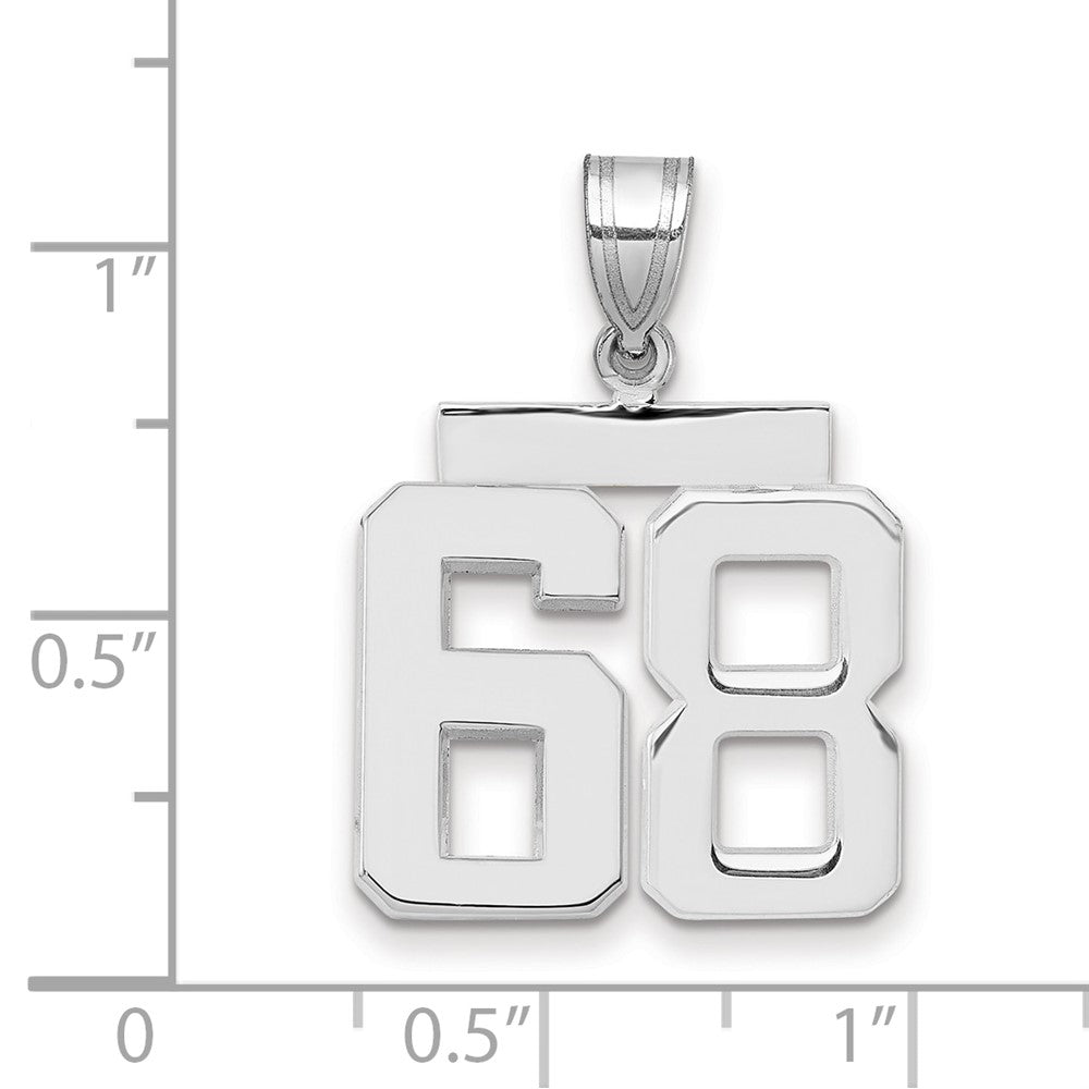 14kw Medium Polished Number 68 Charm