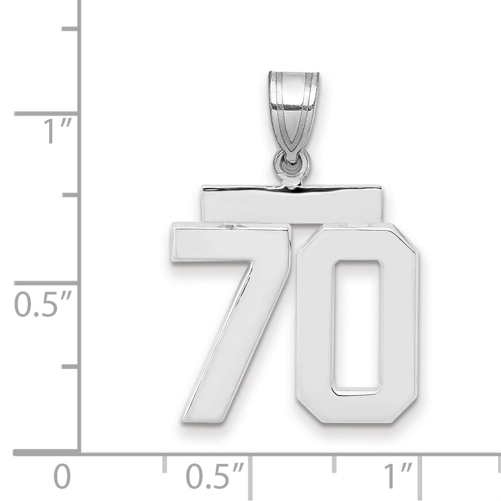 14kw Medium Polished Number 70 Charm
