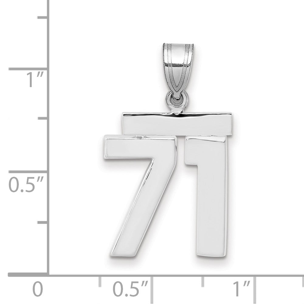 14kw Medium Polished Number 71 Charm