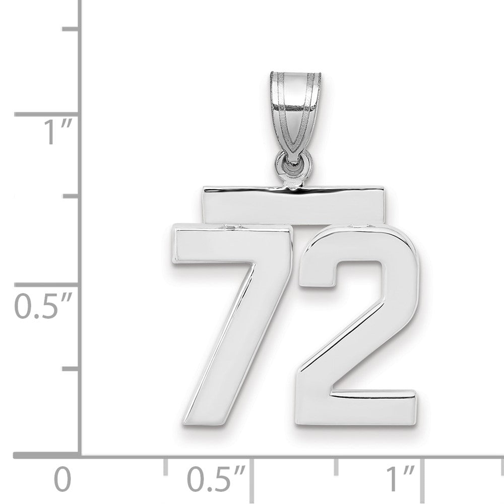 14kw Medium Polished Number 72 Charm