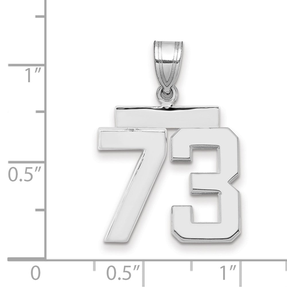 14kw Medium Polished Number 73 Charm