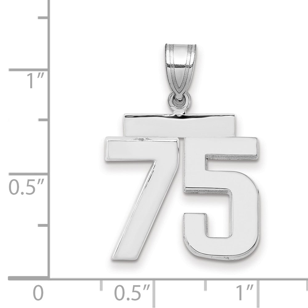 14kw Medium Polished Number 75 Charm