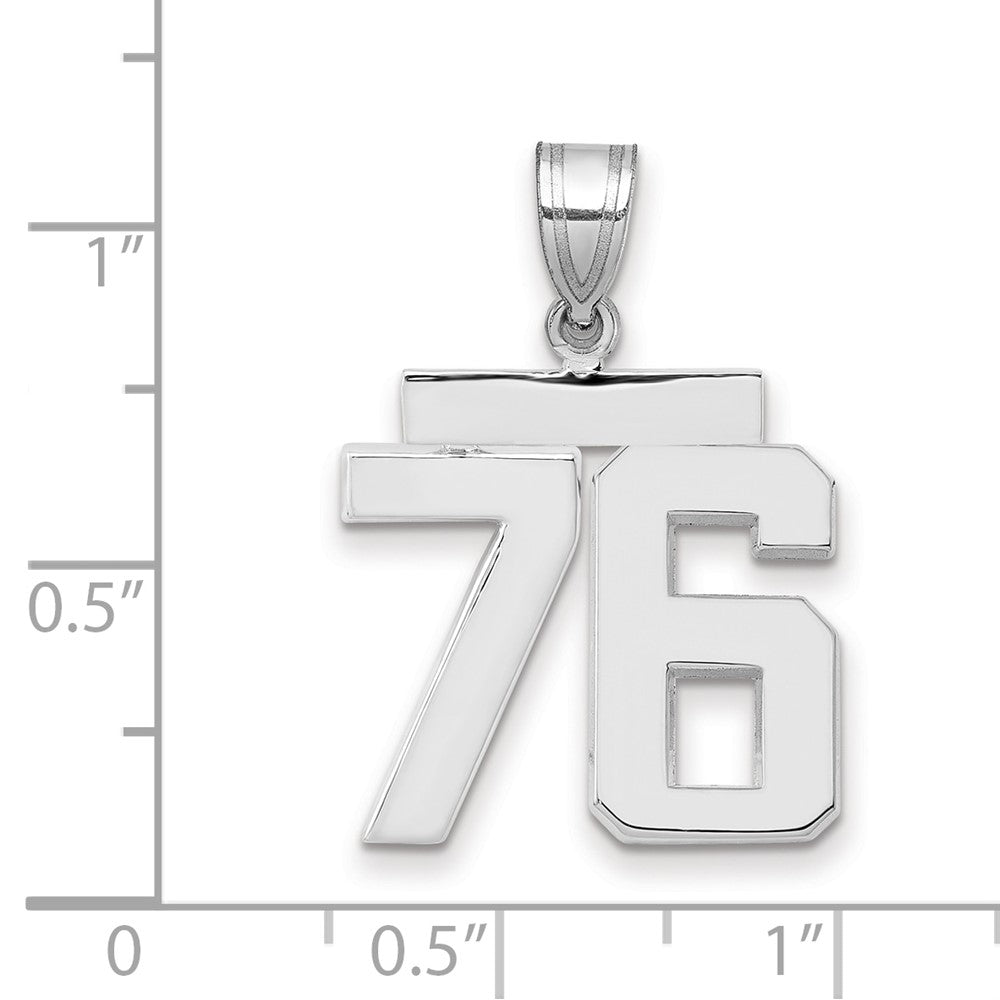 14kw Medium Polished Number 76 Charm